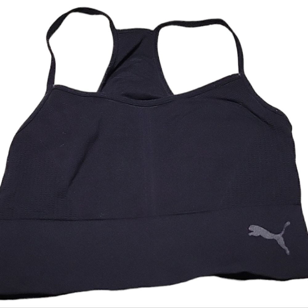 Puma Evoknit seamless light support sports bra in black Small